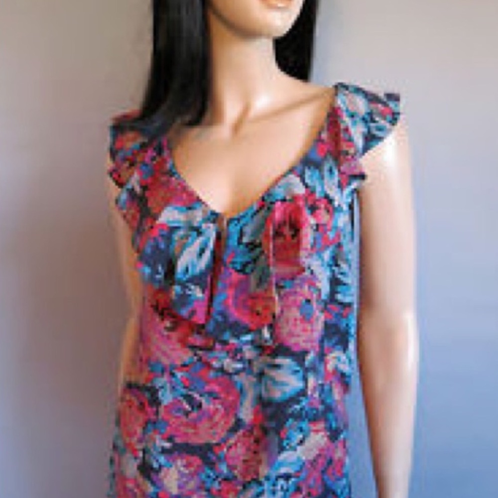 Moulinette Seours Silk Ruffle Sleeveless Top